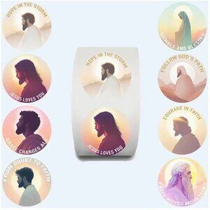 500pcs/Roll Elegant Christian Bible Verse Stickers - Jesus Scripture Quotes